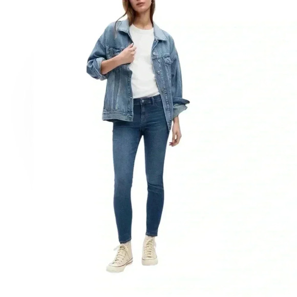 NWOT, GAP, Mid Rise Favorite Ankle Jeggings, Size 30, Dark Indigo Blue - Picture 2 of 11